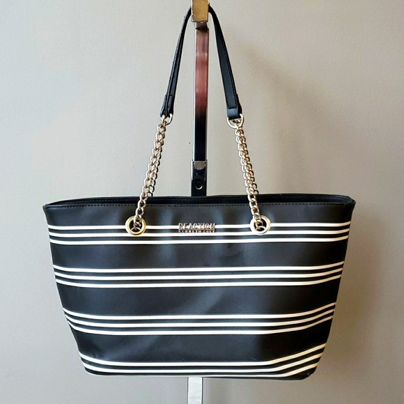 Kenneth Cole Black & White Chain Tote